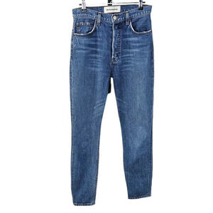 Reformation Womens Melissa High & Skinny Jeans in Baltic Size 26 Button Fly Blue